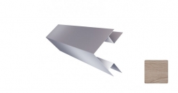 Угол наружный сложный Первая Кровельная «Брус» 75х75 (декоративно-полимерное покрытие) 2м светлый орех