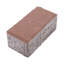 Тротуарная плитка Берит Прямоугольник Коричневая 200х100х80 на сером цементе