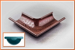 Внешний угол желоба Nika D125х90 RAL5021 Бирюза