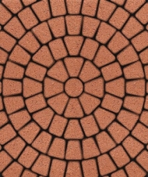 Тротуарная плитка Поревит Классико Оранжевый 60 мм 3 камня круговая