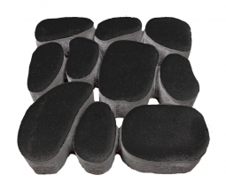 Тротуарная плитка Берит Морской берег Черная 500х500х100 на сером цементе