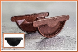 Заглушка желоба Nika D125 RAL9005 Черный янтарь