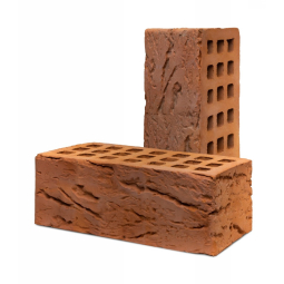 Кирпич лицевой керамический «Красный» «Глубокий Рустик» пустотелый утолщенный