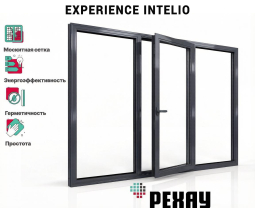 Пластиковое окно РЕХАУ INTELIO 6 камер, 80мм трехстворчатое, Антрацит