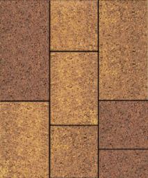 Тротуарная плитка Поревит Трио Гранит Осень, 60 мм