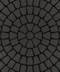 Тротуарная плитка Поревит Классико Гранит Черный 60 мм 3 камня круговая