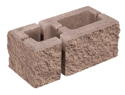 Заборный блок колотый, финишный, 260х190х140мм, 120х190х140мм, коричневый