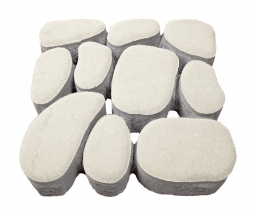 Тротуарная плитка Берит Морской берег Белая 500х500х100 на белом цементе