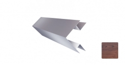 Угол наружный сложный Первая Кровельная «Брус» 75х75 (декоративно-полимерное покрытие) 3м дуб темный матовый