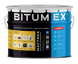 Мастика битумно-полимерная Bitumex кровельная и гидроизоляционная, 10кг