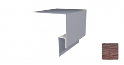 Планка откосная сложная Первая Кровельная «Брус» 75х200 (декоративно-полимерное покрытие) 2м дуб темный 3D