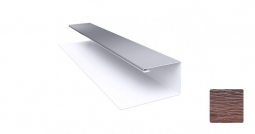 Планка завершающая сложная Первая Кровельная «Брус» (декоративно-полимерное покрытие) 2м дуб темный 3D