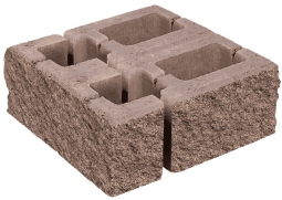 Заборный блок колотый, для колонн, 380х260х140мм, 380х120х140мм, коричневый