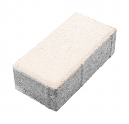 Тротуарная плитка Берит Прямоугольник Белая 200х100х60 без фаски на белом цементе