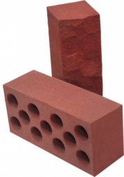 Кирпич лицевой силикатный Красный рустированный полнотелый утолщенный