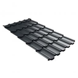 Металлочерепица Kvinta Plus 3D Антрацитово-серый RAL 7016
