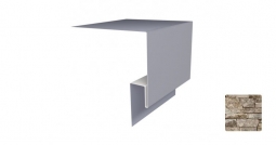 Планка откосная сложная Первая Кровельная «Брус» 75х100 (декоративно-полимерное покрытие) 3м камень