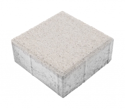 Тротуарная плитка Берит Квадрат Белая 200х200х80 на белом цементе