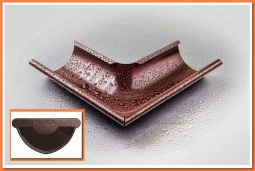 Внешний угол желоба Nika D125х90 RR-32 Темно-Коричневый